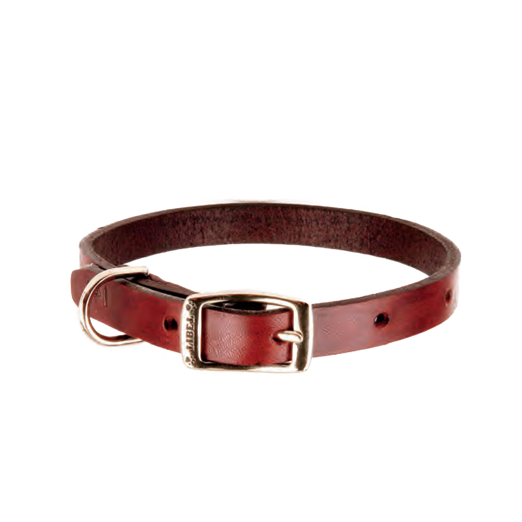 Collar de piel tinto