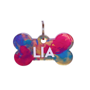 Plaquita fucsia con azul