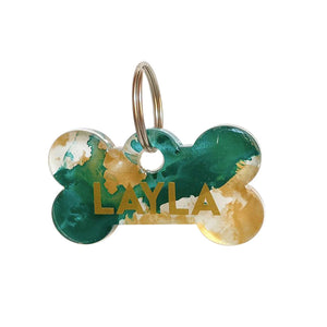 Plaquita verde con dorado